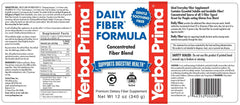 Yerba Prima Daily Fiber Formula tub closeup showing balanced fiber blend