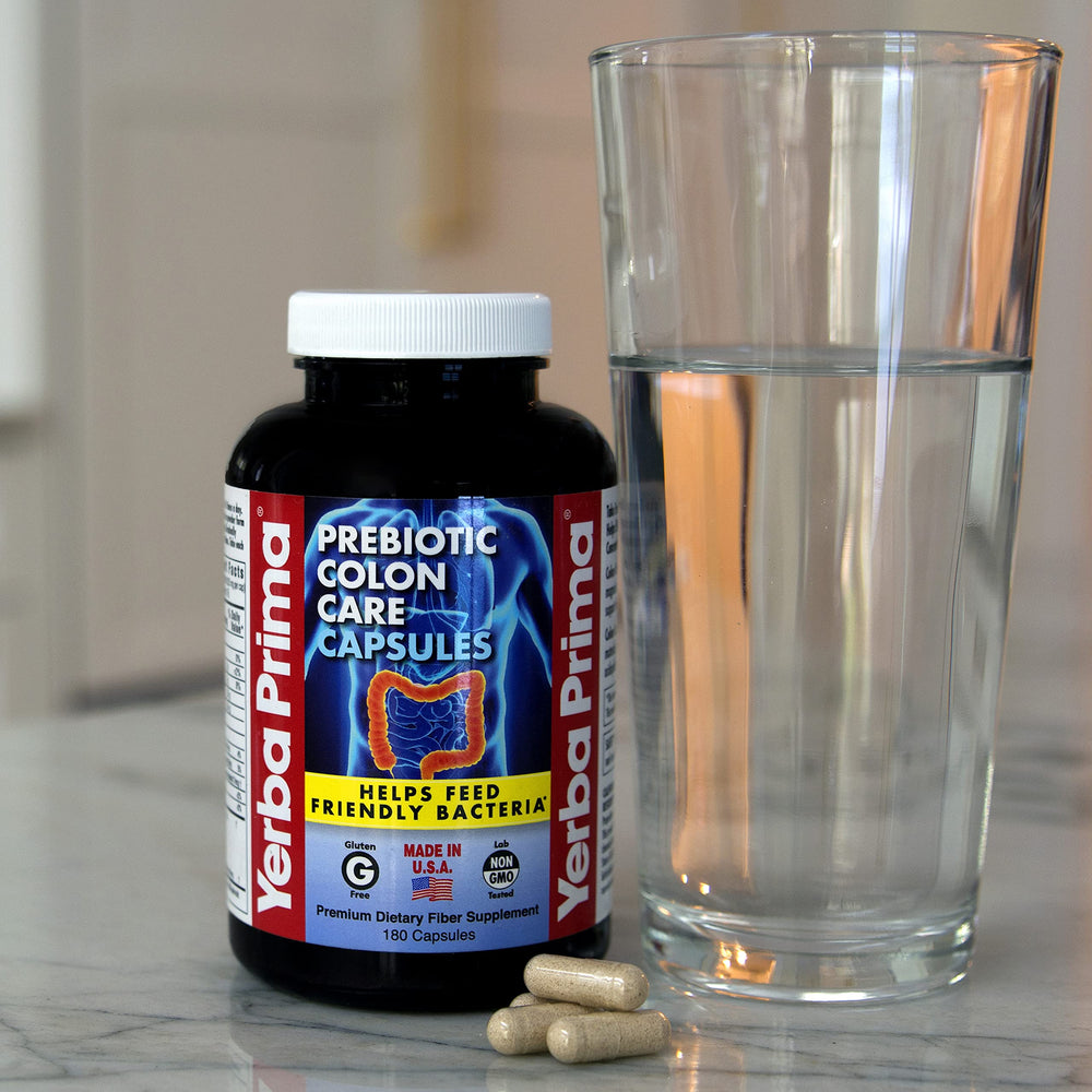 Yerba Prima healthy colon support bottle with clear label
