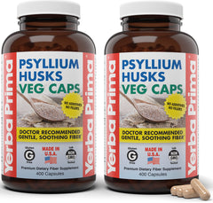 Yerba Prima Psyllium Husk Capsules bottle for easy daily fiber