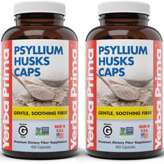 Yerba Prima psyllium husks caps bottle shown for daily fiber support