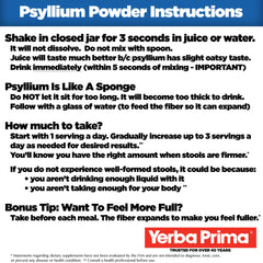 Yerba Prima psyllium husks powder jar top and label reflect purity
