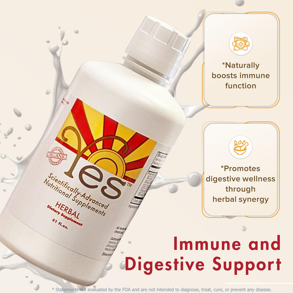 Yes Herbal Immunity daily-use scene suggests easy wellness routine.
