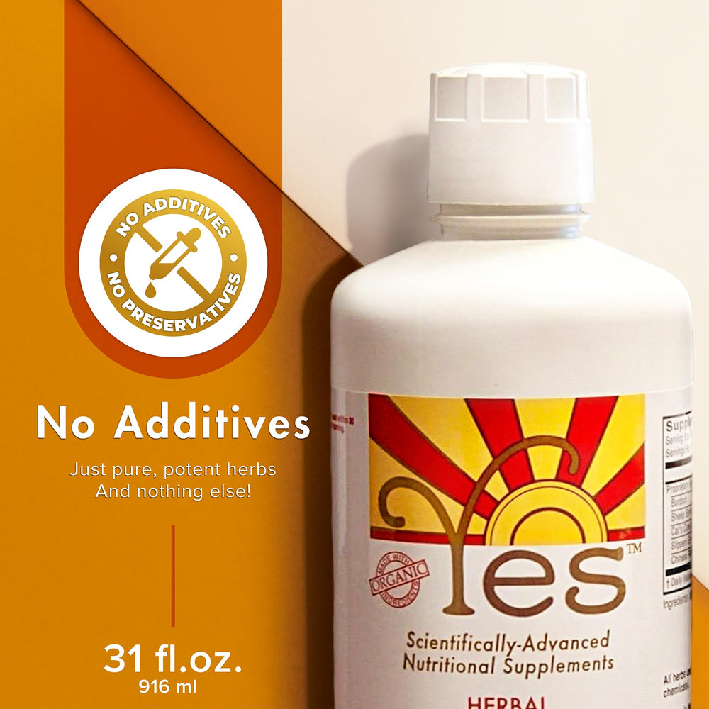 Yes Herbal Immunity dosing scoop shows simple intake.
