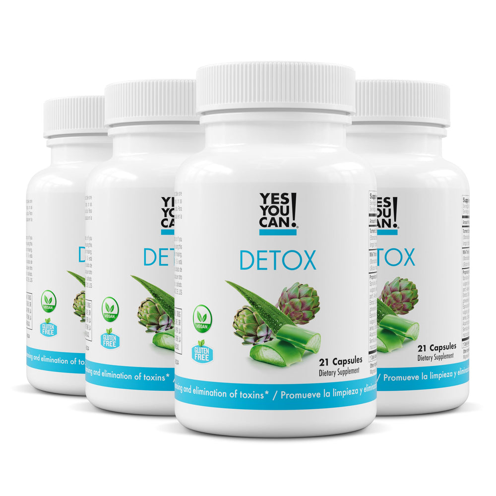 Yes You Can! detox pills bottle front view for convenient daily cleanse.