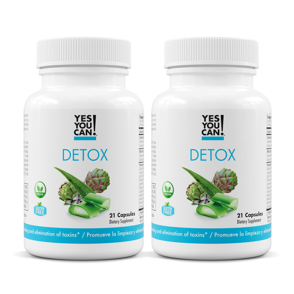 Yes You Can! detox pills bottle front view showing a convenient 2-pack option for daily use