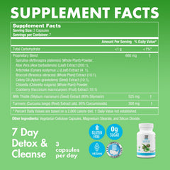 Yes You Can! detox pills bottle side label highlighting gluten-free and vegetarian features