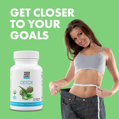 Gluten-free badge shown on Yes You Can! detox pills packaging