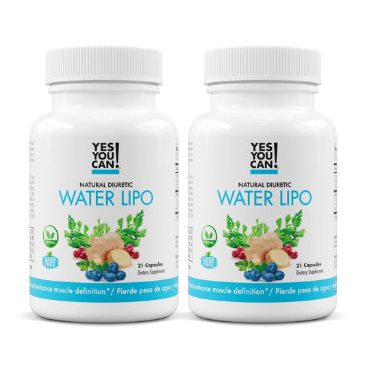 Yes You Can! natural water lipo bottle front demonstrates gluten-free diuretic cleanse.