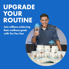 Yes You Can! Shake Booster glass demonstrates a refreshing morning ritual.