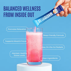 Yesnap MAGICRELAX bottle with measuring scoop ready to mix.