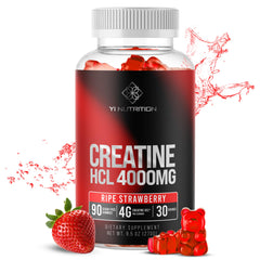 Yi Nutrition Creatine HCL Gummy strawberry art on packaging