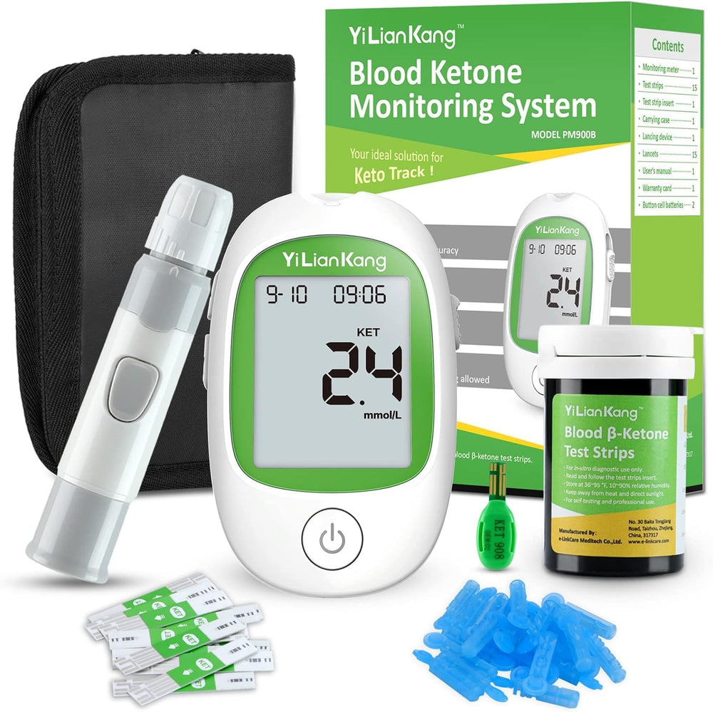 YiLianKang blood ketone meter shown for fast ketosis monitoring.