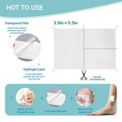 Box and pouch displaying safe-use instructions for yimimde patches.