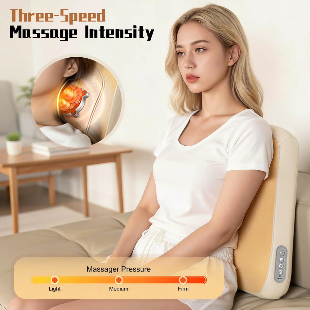 Yincook neck pillow heat option providing warmth to ease neck tension during travel