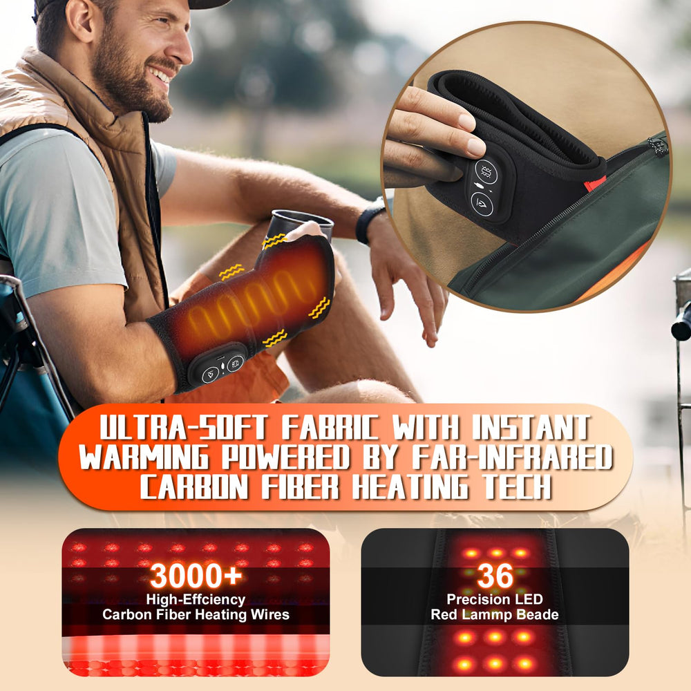 Yincook heated wrist brace displaying heat level options for customizable warmth