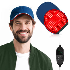 YIPFREE Red Light Cap front view with triple-wavelength LEDs for scalp care