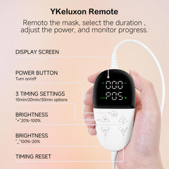 YKeluxon Remote control lets you adjust time and intensity.