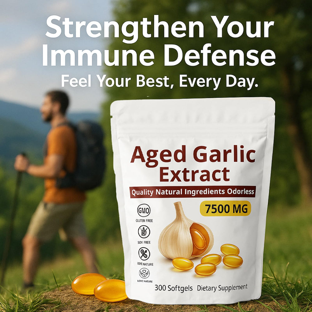 YLOTRE Elare garlic bottle on a morning routine shelf for daily wellness.
