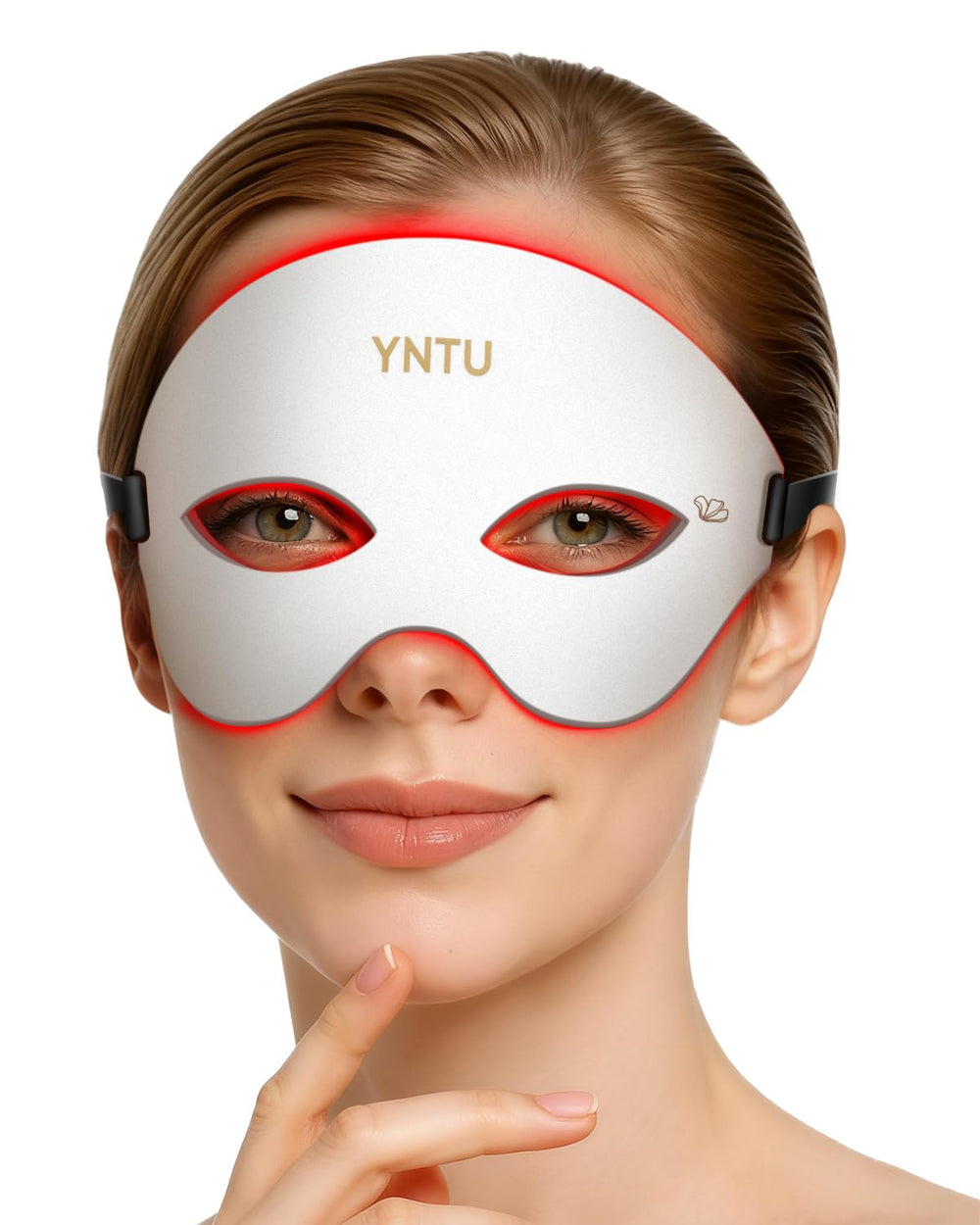 YNTU red light eye mask heated front view for relaxing tired eyes.