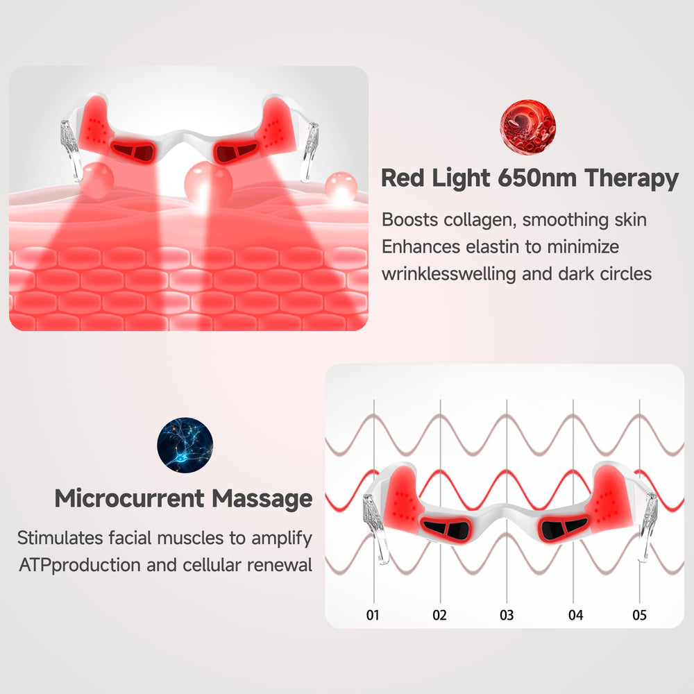 YOEYOU eye massager uses microcurrent therapy to gently lift and improve circulation.
