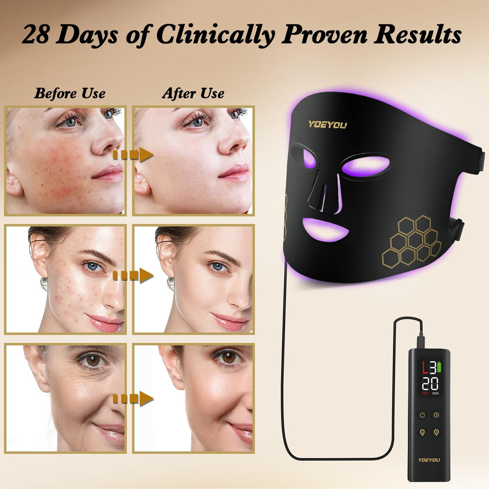 YOEYOU foldable portable LED mask for convenient travel skincare.