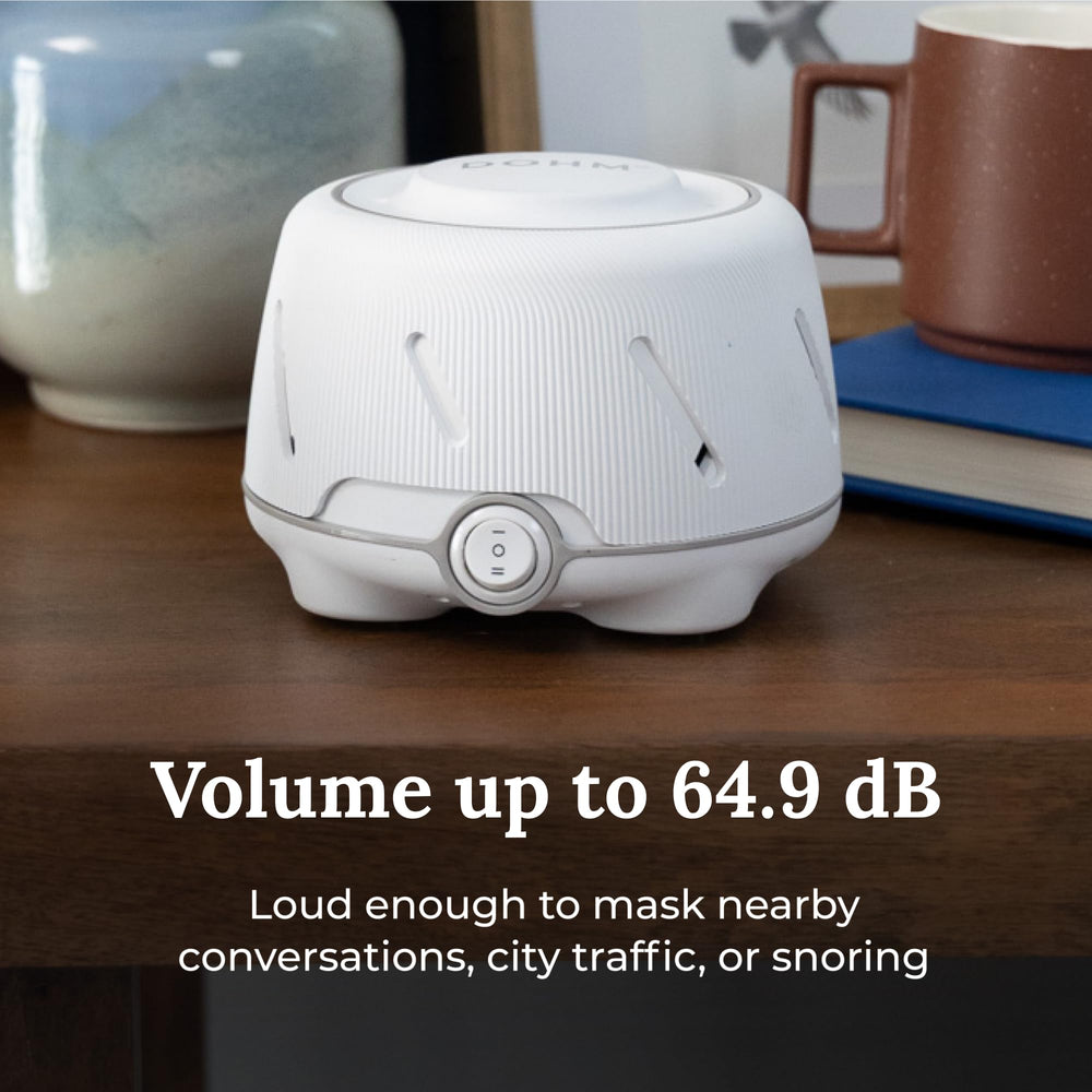 Yogasleep Dohm dual-speed control for customizable ambiance.