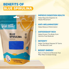 Yogi Super Foods blue spirulina powder baking dough with bright blue tint.