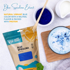 Yogi Super Foods blue spirulina smoothie bowl demonstrates energizing color.
