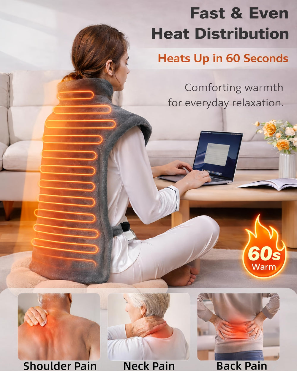 Yokimisu wearable pad in plush fabric for cozy warmth