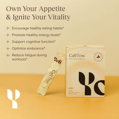 Yoli CaféTrim green-tea-yerba-mate blend ingredients visible for natural energy