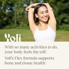 Yoli Flex daily-use bottle on a kitchen counter implies consistent routines.