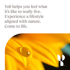 Yoli Resolve serving suggestion beside cup invites regular daily use.