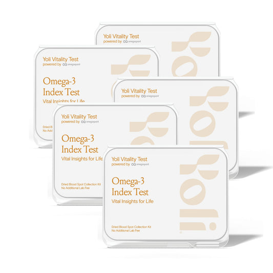 Yoli Vitality Test Kit box front for at-home omega-3 testing