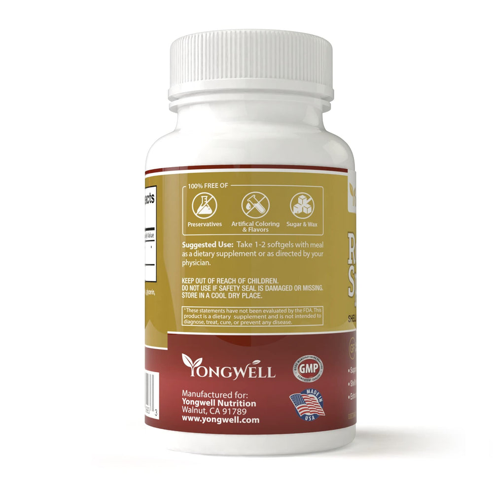 YongWell Reishi Spore Oil bottle back with dosage info