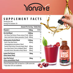 Yonrave Liposomal Uric Acid Drops being poured for easy dosing.