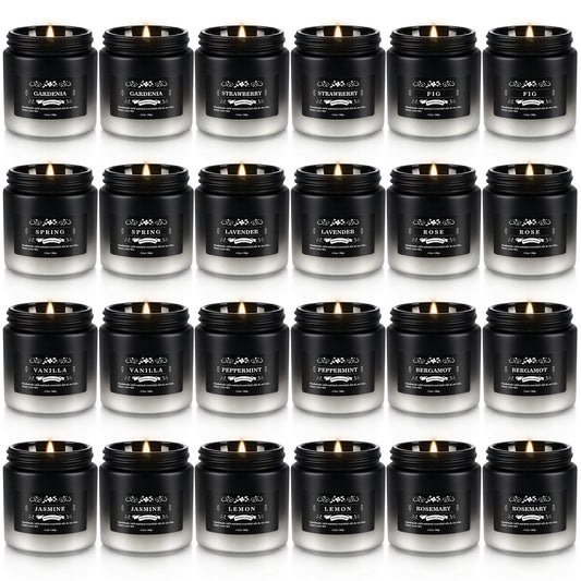 YOROXRG 24-pack candles with varied fragrances for versatile home ambiance.