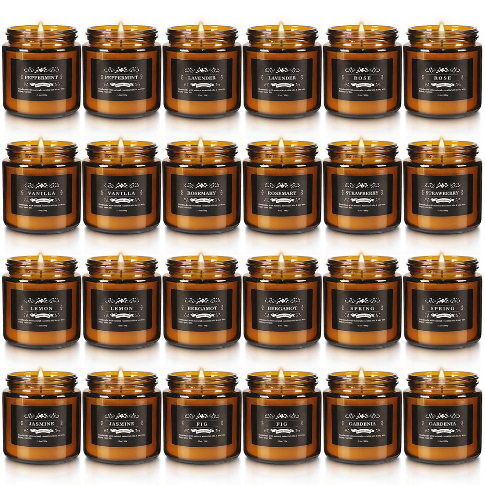 YOROXRG 24pc scented candles kit with assorted fragrances for versatile home ambience.