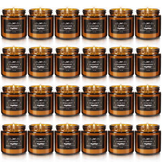 YOROXRG 24pc scented candles kit with assorted fragrances for versatile home ambience.