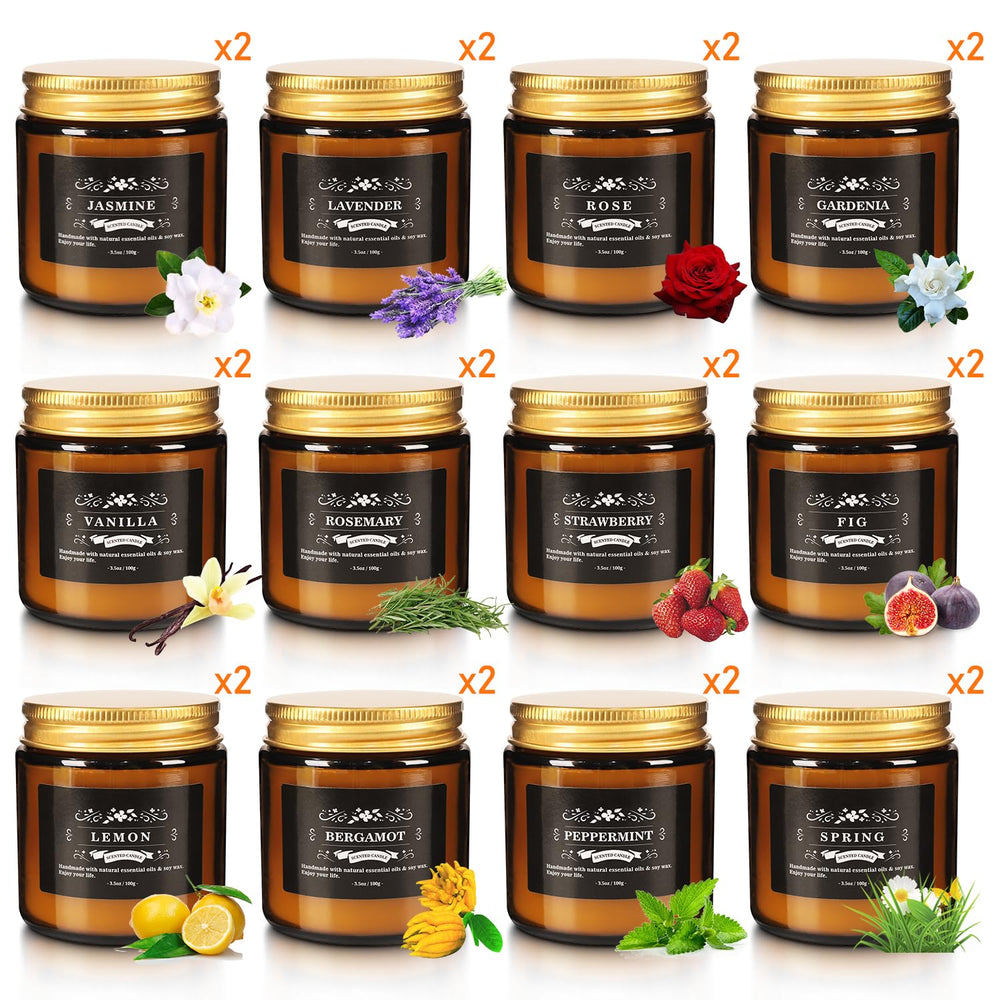 Close-up of YOROXRG soy wax candles infused with essential oils for premium burn.