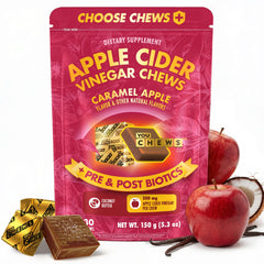 YouChews ACV chews packaging shown for on-the-go digestion support