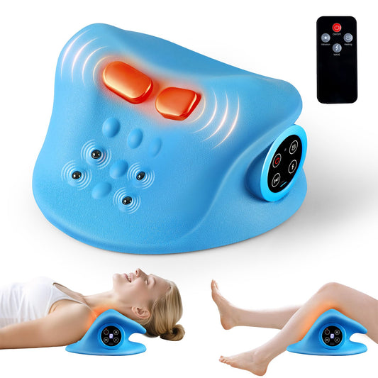 YOUKADA neck massager front view with ergonomic 26° curve for comfortable support.