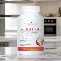 AlkaLime packaging on a shelf, indicating a clean, sugar-free option.