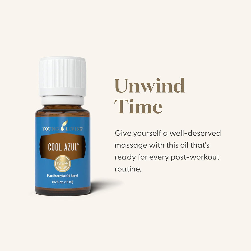 Cool Azul massage blend ready for carrier oil application by Young Living.
