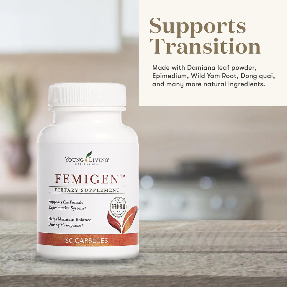 FemiGen packaging box emphasizes premium herbal blend.