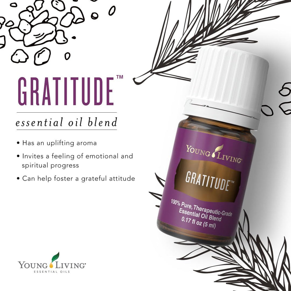 Young Living Gratitude diffuser scene promoting balanced mood