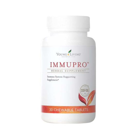 Young Living ImmuPro chewable tabs 30-count bottle for convenient daily use.