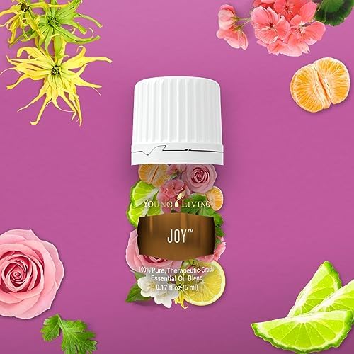 Young Living Joy bottle beside a yoga mat for mindful meditation