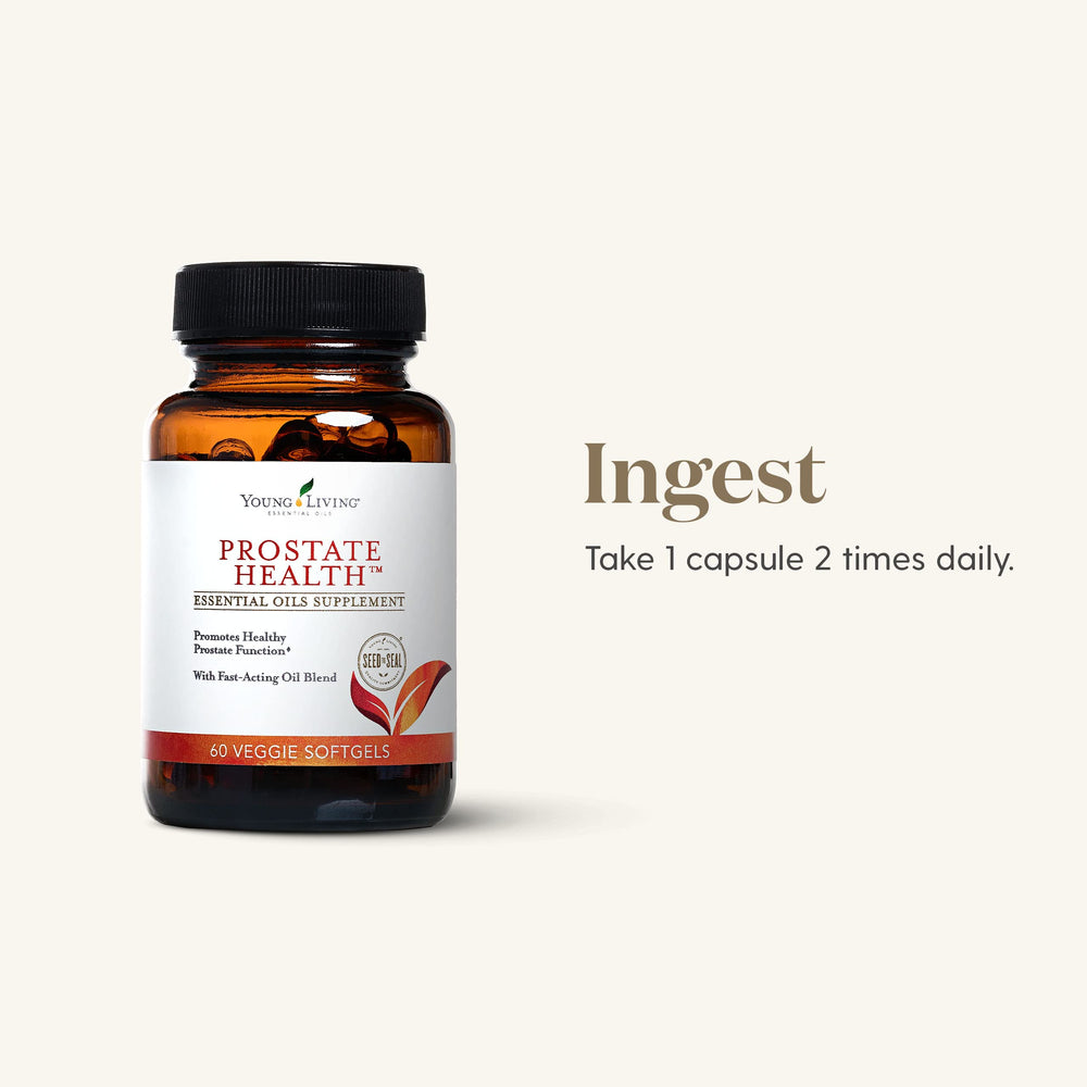 Young Living Prostate Health bottle label—clear ingredients and usage directions.