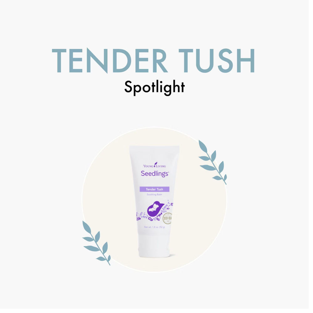 Natural ingredients illustration highlights premium oils for gentle skin care.