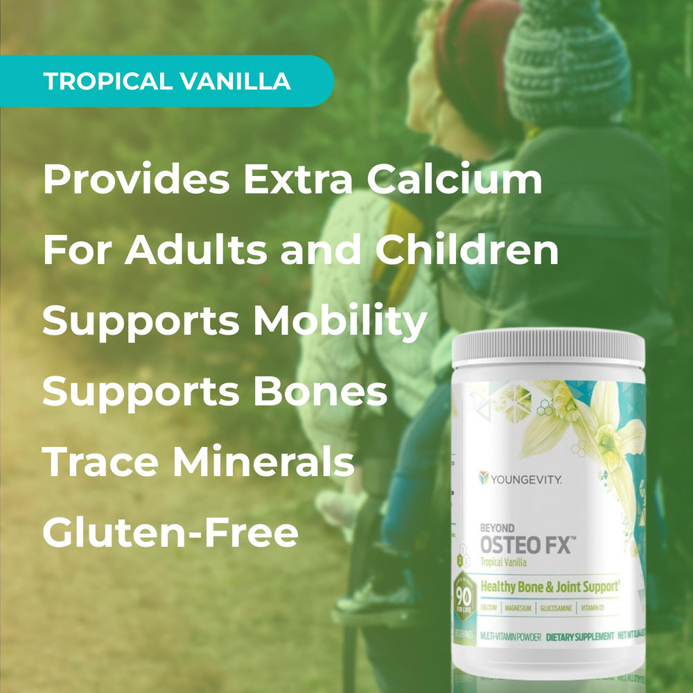Label on Youngevity Beyond Osteo FX Tropical Vanilla showing ingredients